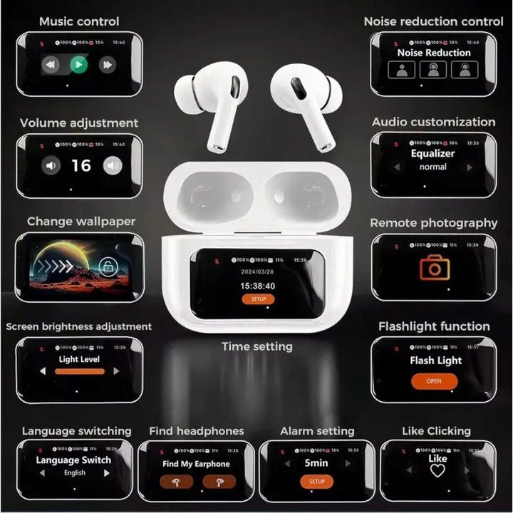 LED Display Earbuds